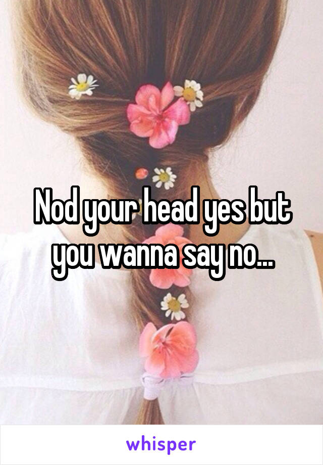 Nod your head yes but you wanna say no...