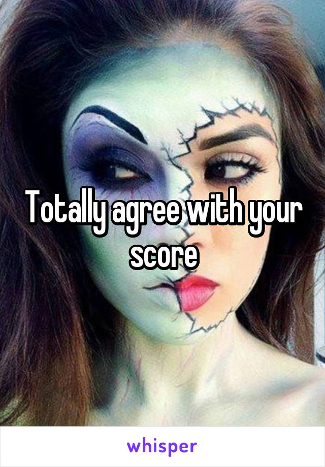 Totally agree with your score