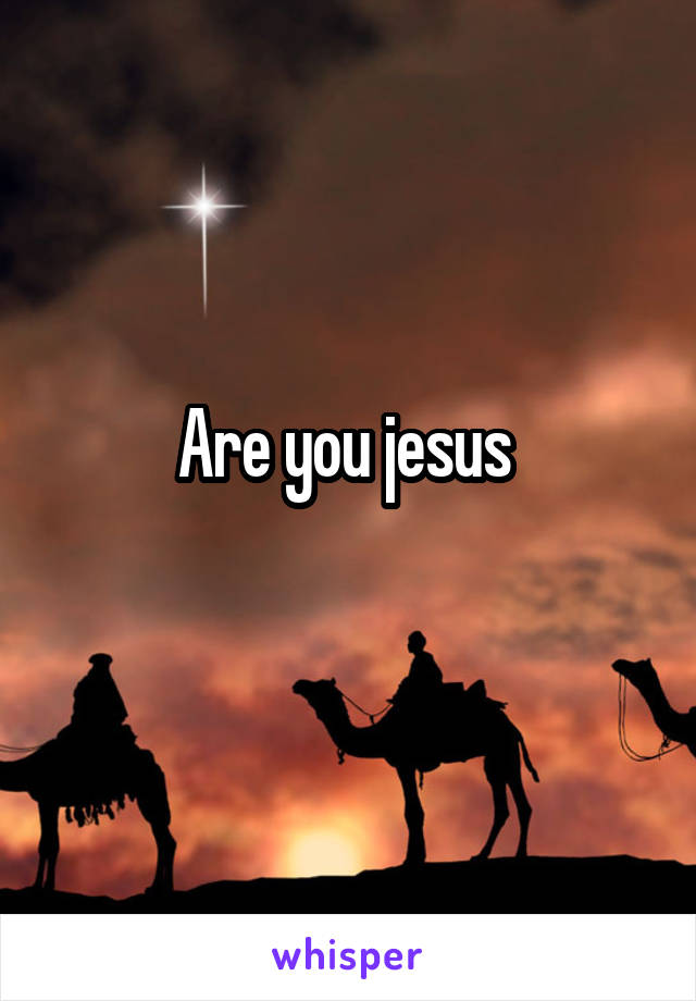 Are you jesus 
