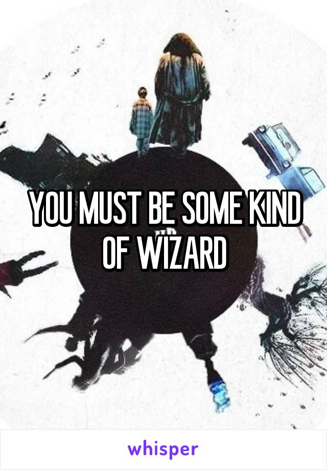 YOU MUST BE SOME KIND OF WIZARD