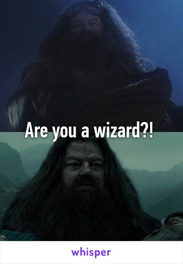 Are you a wizard?! 