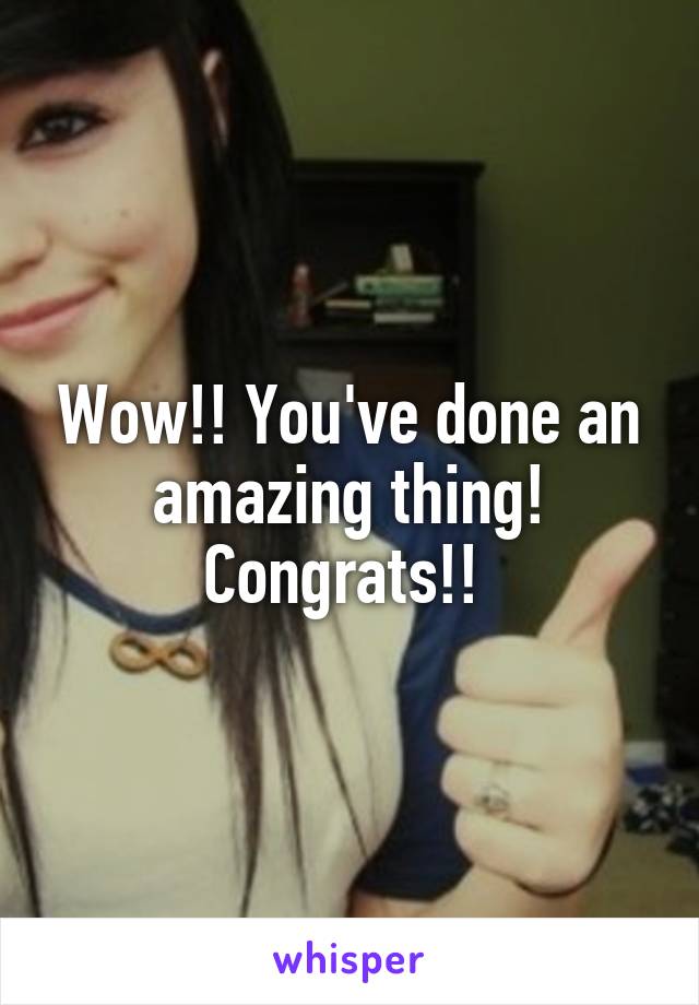 Wow!! You've done an amazing thing! Congrats!! 