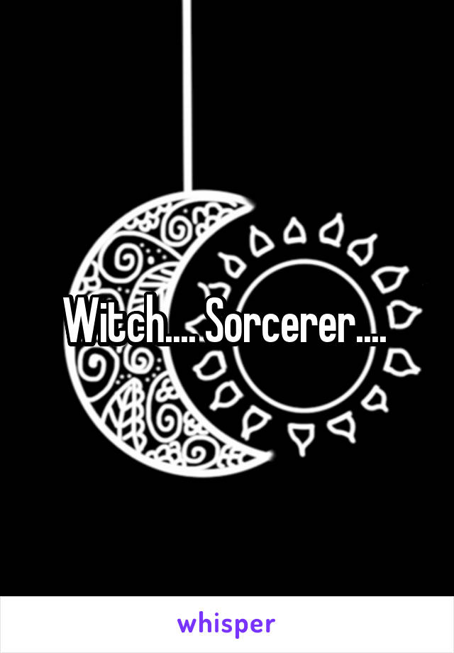 Witch.... Sorcerer.... 