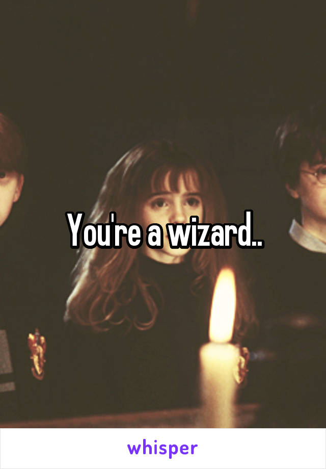 You're a wizard..