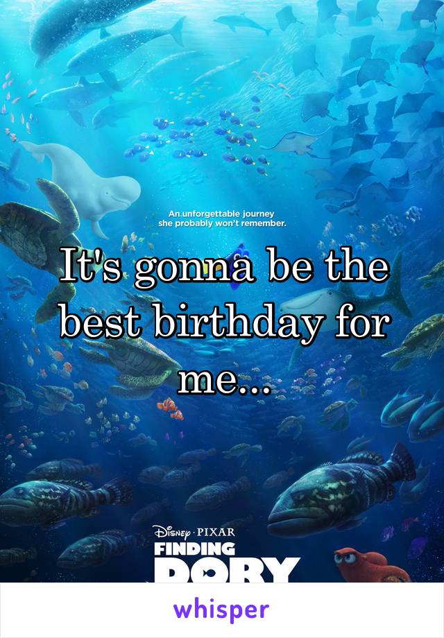 It's gonna be the best birthday for me...