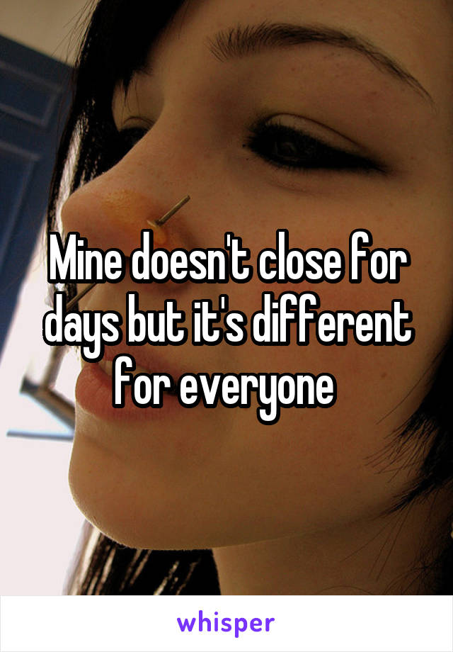 Mine doesn't close for days but it's different for everyone 