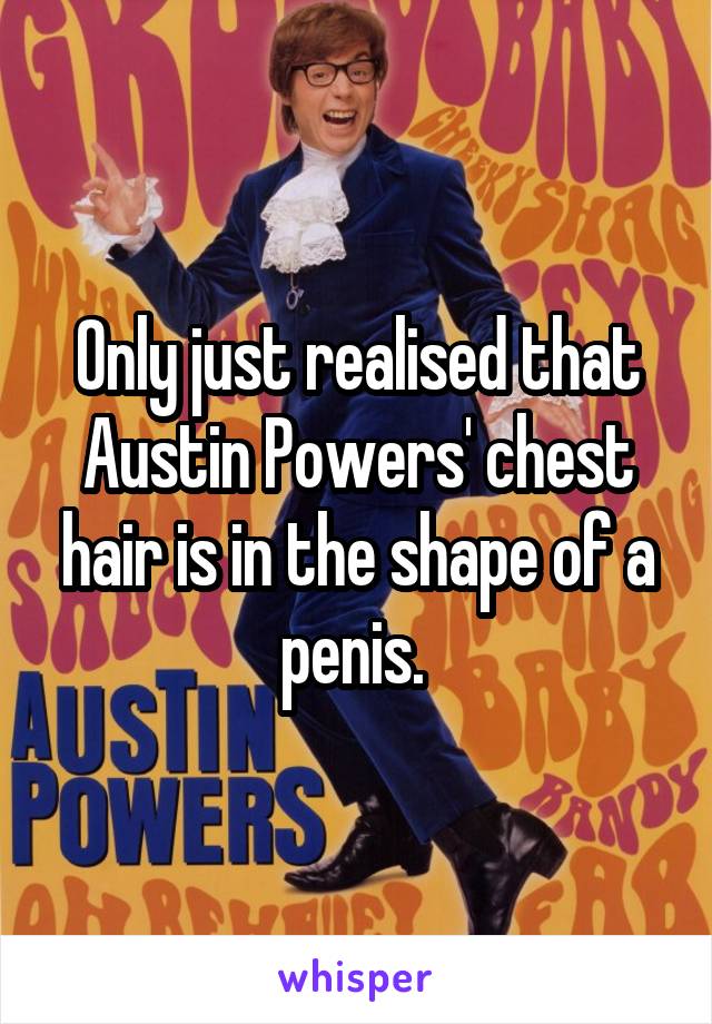 Only just realised that Austin Powers' chest hair is in the shape of a  penis.