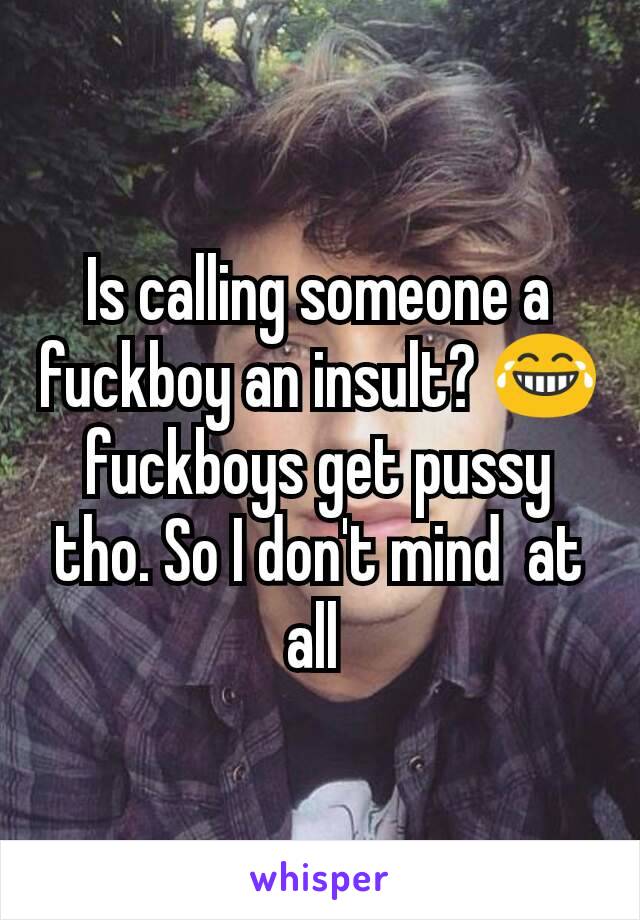 Is calling someone a fuckboy an insult? 😂 fuckboys get pussy tho. So I don't mind  at all 