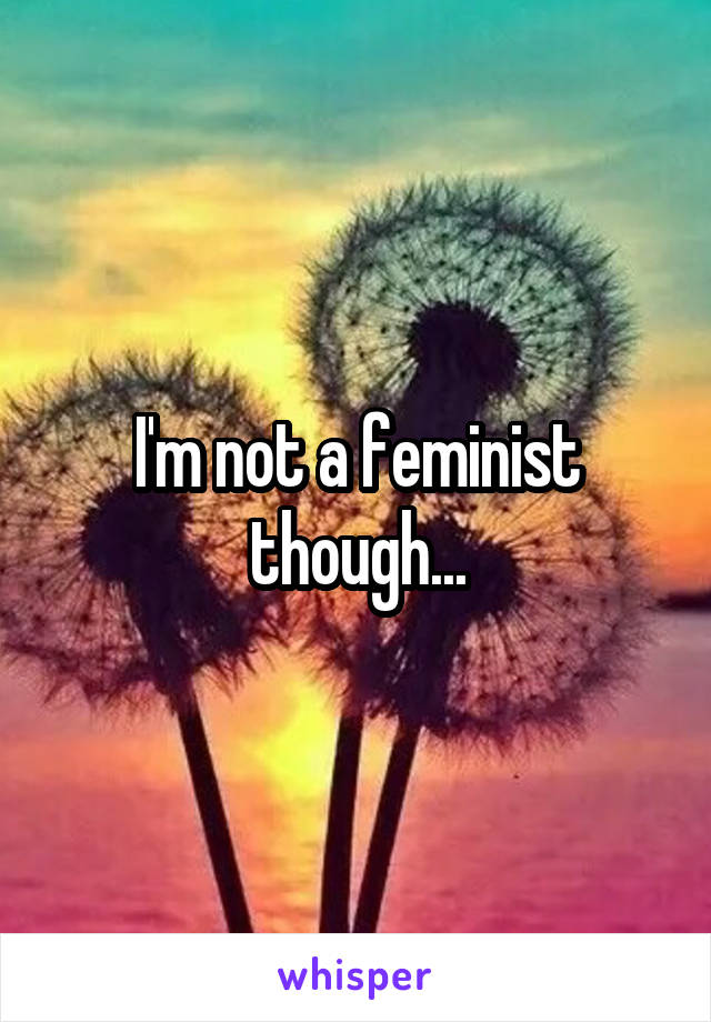 I'm not a feminist though...