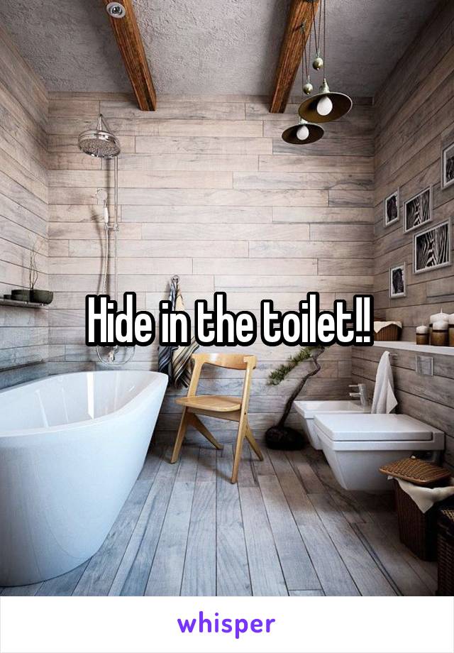 Hide in the toilet!!