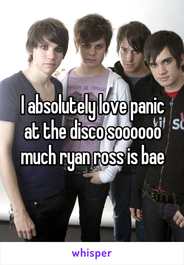 I absolutely love panic at the disco soooooo much ryan ross is bae