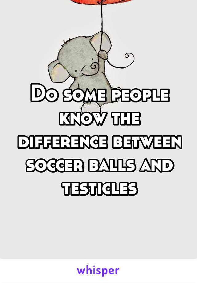 Do some people know the difference between soccer balls and testicles