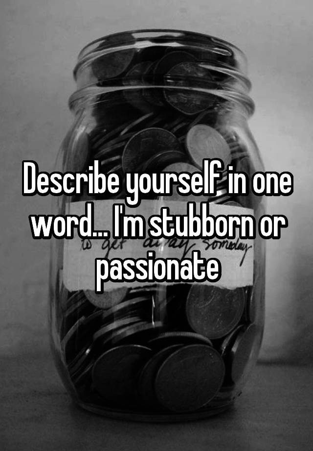 describe-yourself-in-one-word-i-m-stubborn-or-passionate