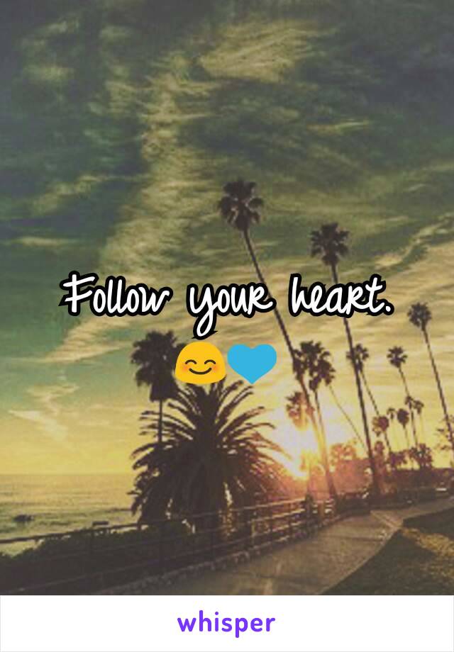 Follow your heart. 😊💙