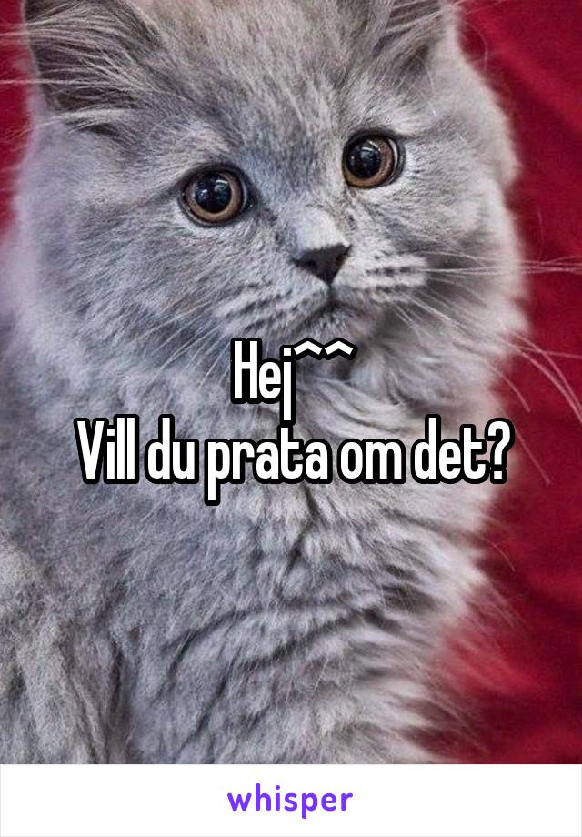 Hej^^
Vill du prata om det?