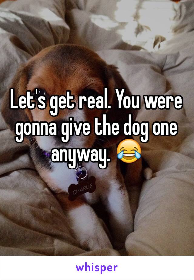 Let's get real. You were gonna give the dog one anyway. 😂