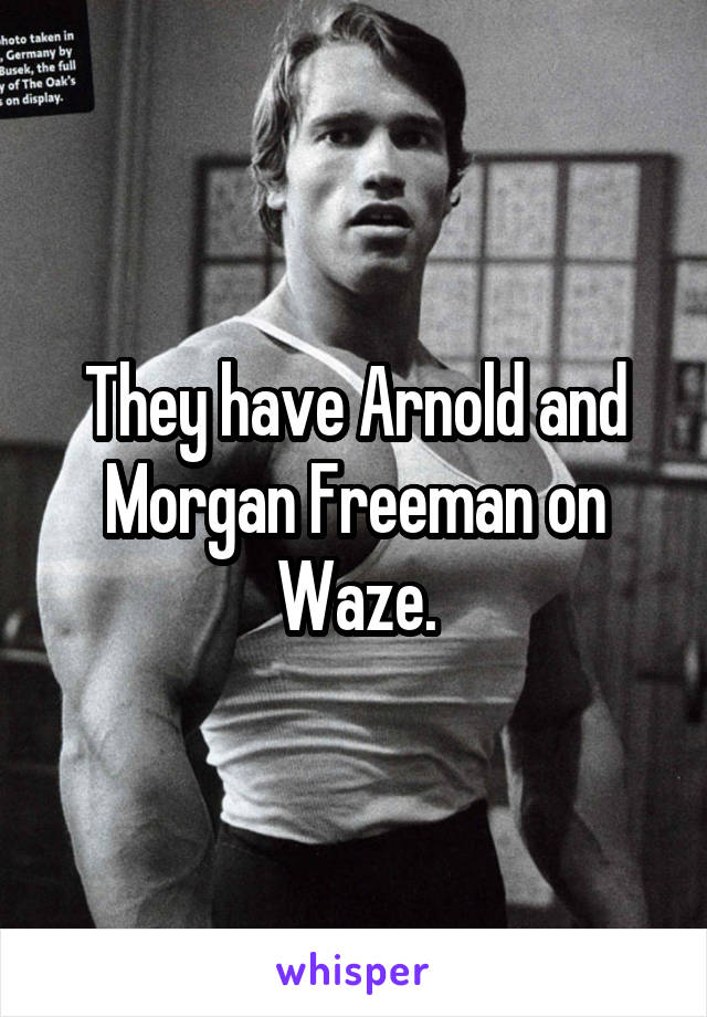 They have Arnold and Morgan Freeman on Waze.