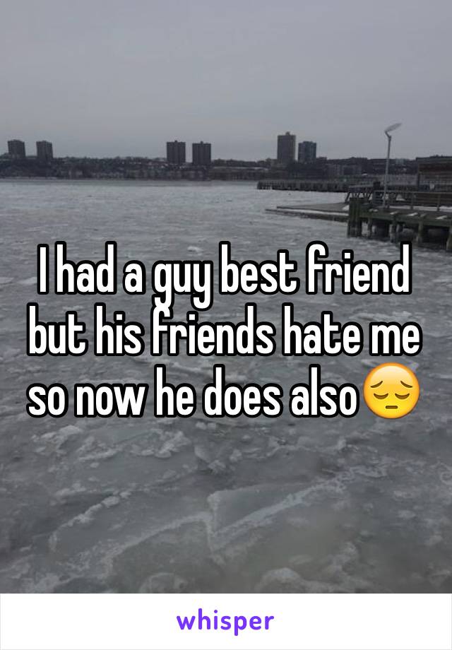 I had a guy best friend but his friends hate me so now he does also😔