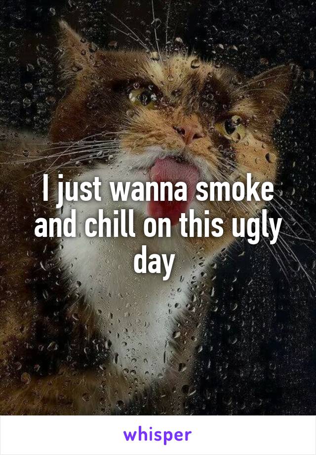 I just wanna smoke and chill on this ugly day 