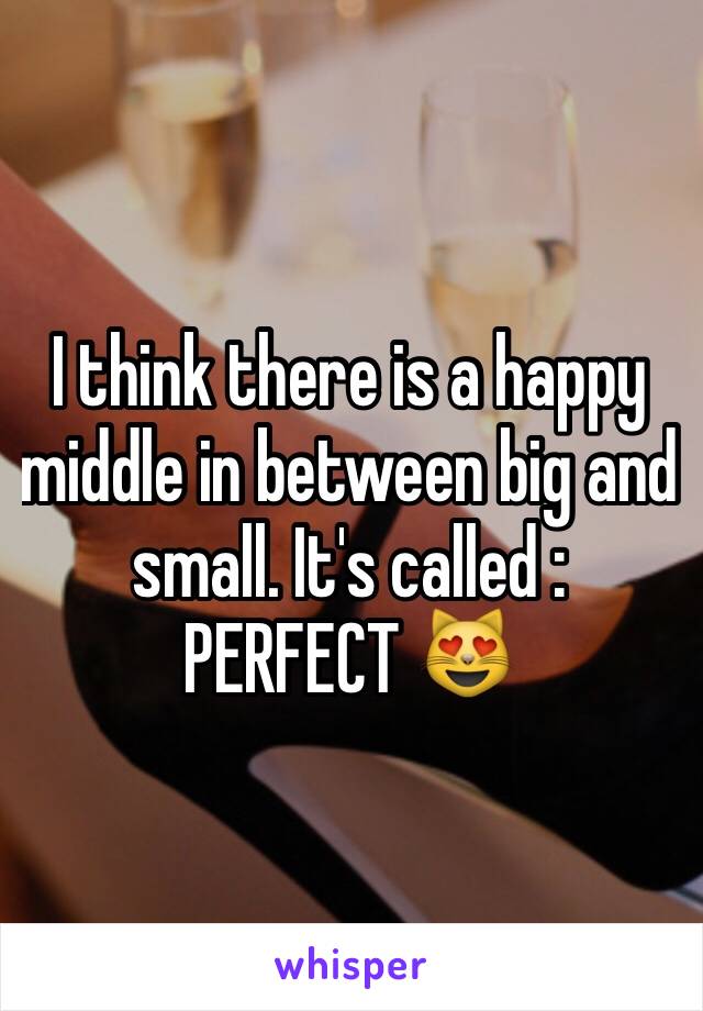 I think there is a happy middle in between big and small. It's called : PERFECT 😻