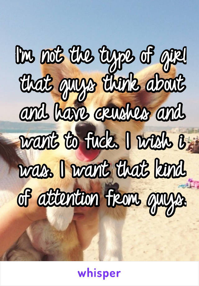 I'm not the type of girl that guys think about and have crushes and want to fuck. I wish i was. I want that kind of attention from guys. 