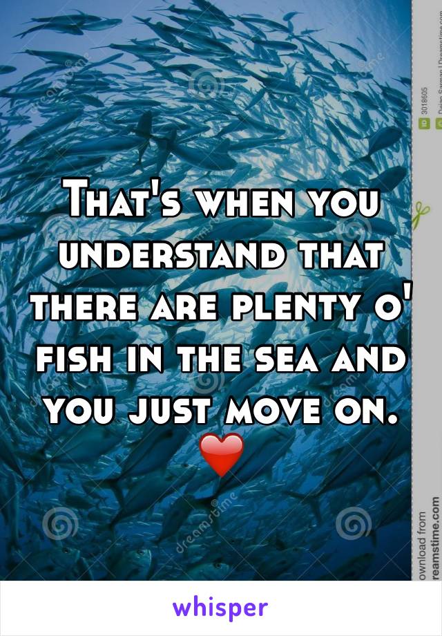 That's when you understand that there are plenty o' fish in the sea and you just move on. ❤️