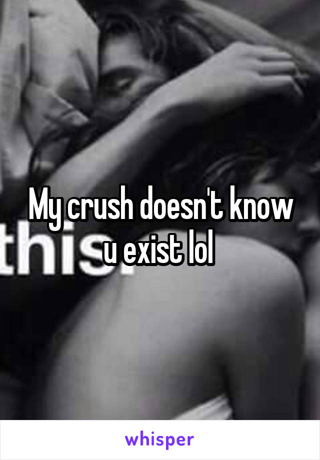 My crush doesn't know u exist lol 