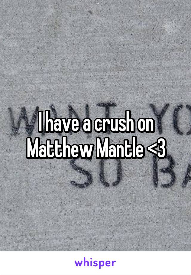 I have a crush on Matthew Mantle <3