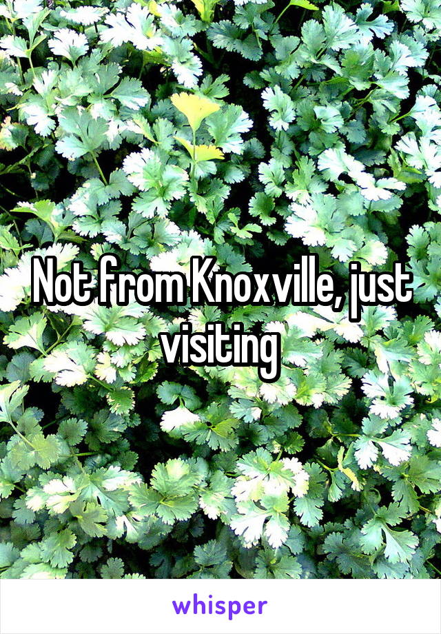 Not from Knoxville, just visiting 
