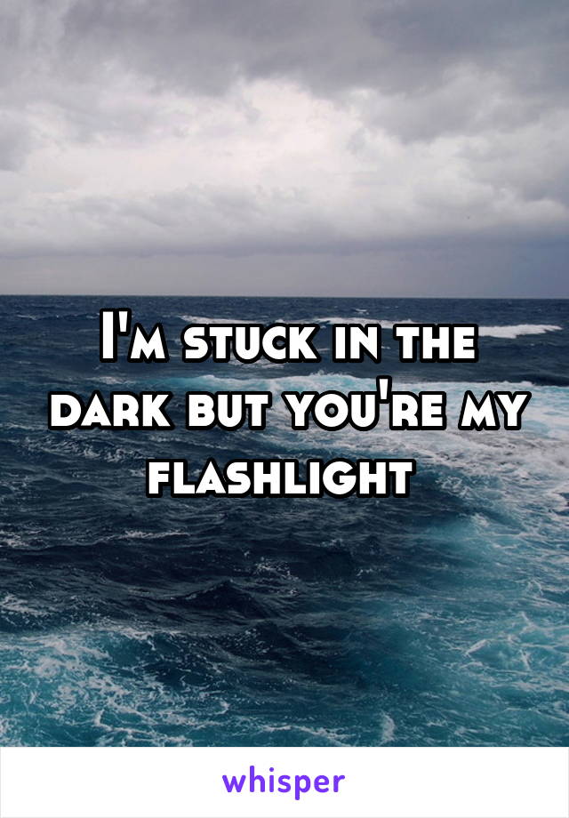 I'm stuck in the dark but you're my flashlight 