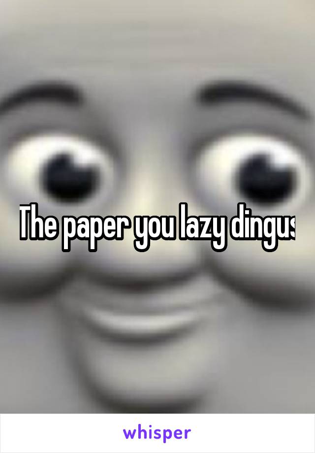 The paper you lazy dingus