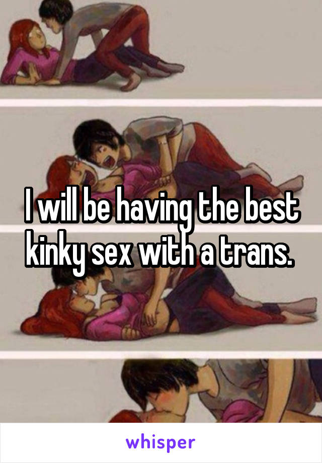 I will be having the best kinky sex with a trans. 