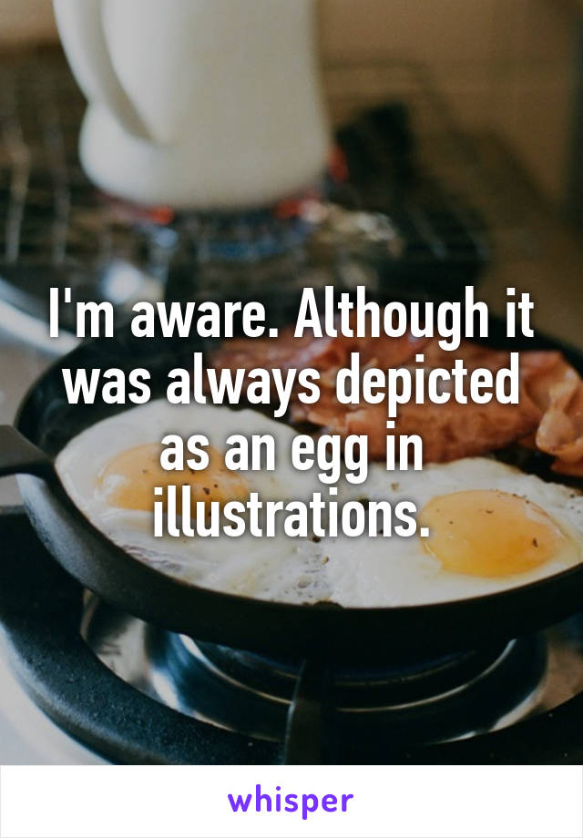 I'm aware. Although it was always depicted as an egg in illustrations.