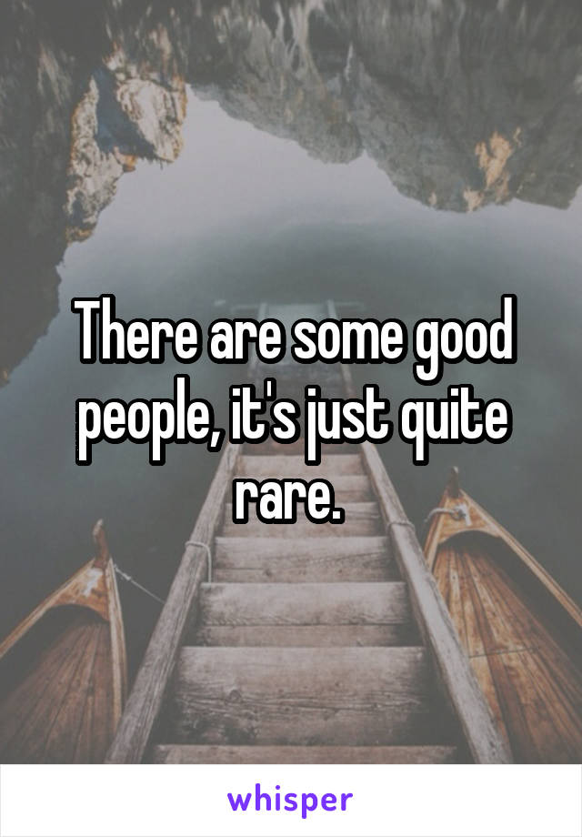 There are some good people, it's just quite rare. 
