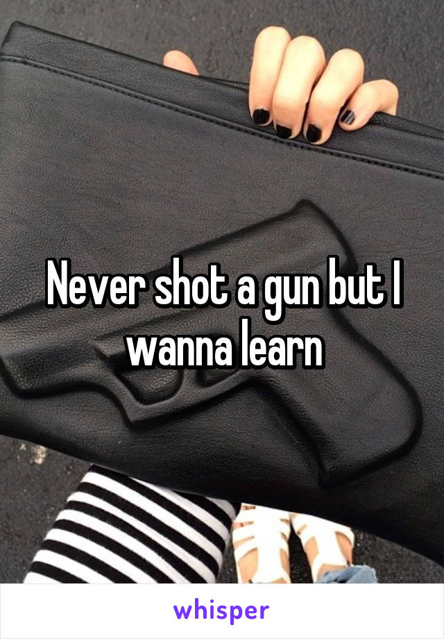 Never shot a gun but I wanna learn