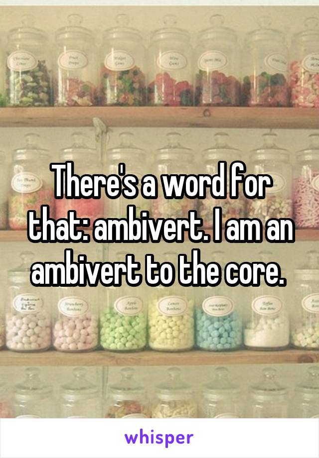 There's a word for that: ambivert. I am an ambivert to the core. 