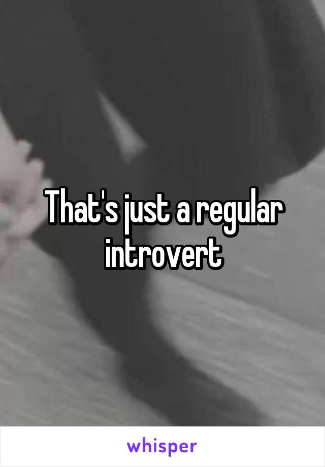 That's just a regular introvert