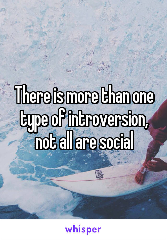 There is more than one type of introversion, not all are social