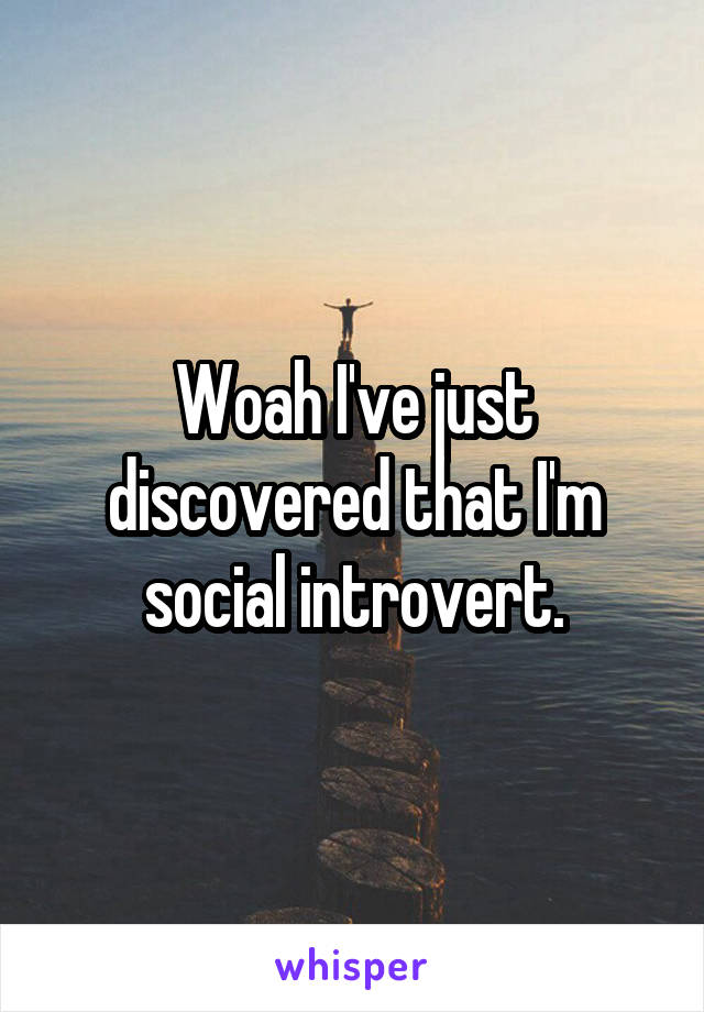 Woah I've just discovered that I'm social introvert.