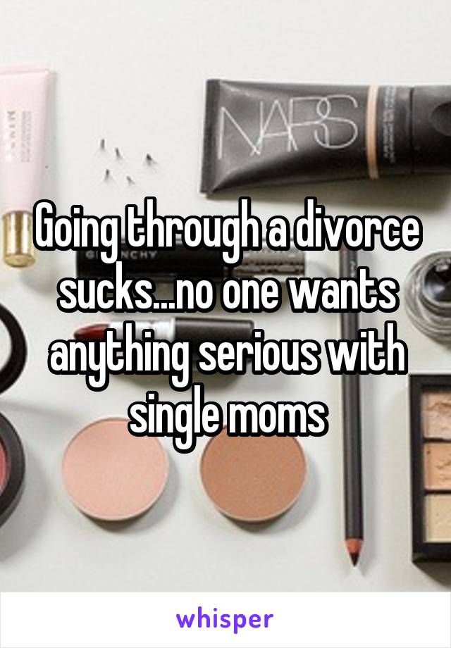 Going through a divorce sucks...no one wants anything serious with single moms