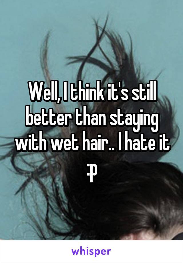 Well, I think it's still better than staying with wet hair.. I hate it :p