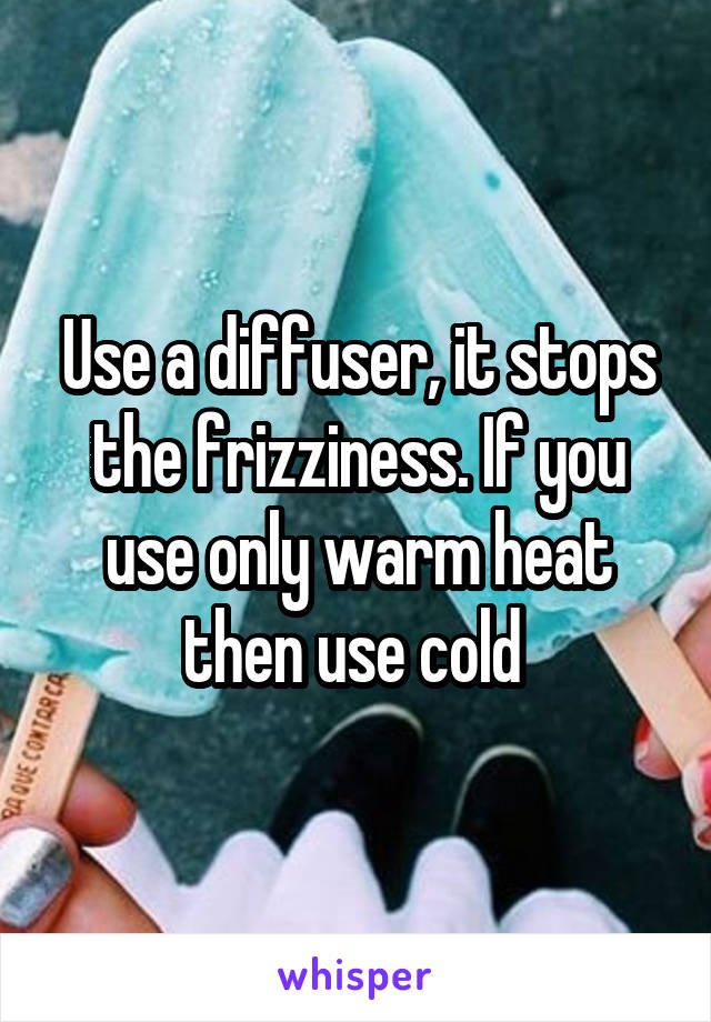 Use a diffuser, it stops the frizziness. If you use only warm heat then use cold 