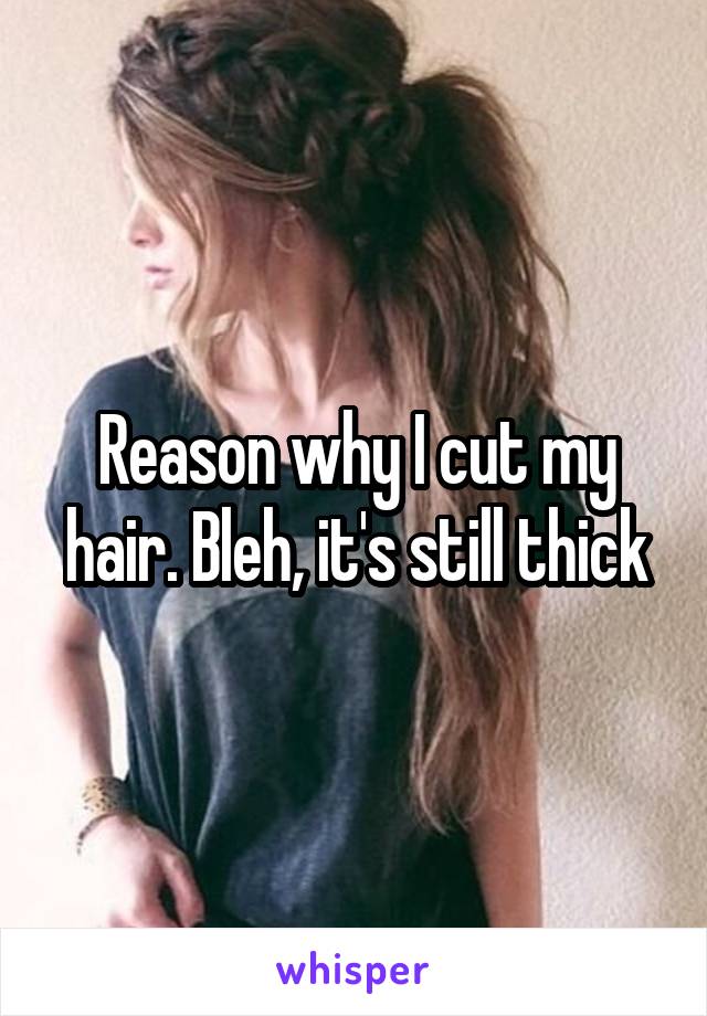 Reason why I cut my hair. Bleh, it's still thick