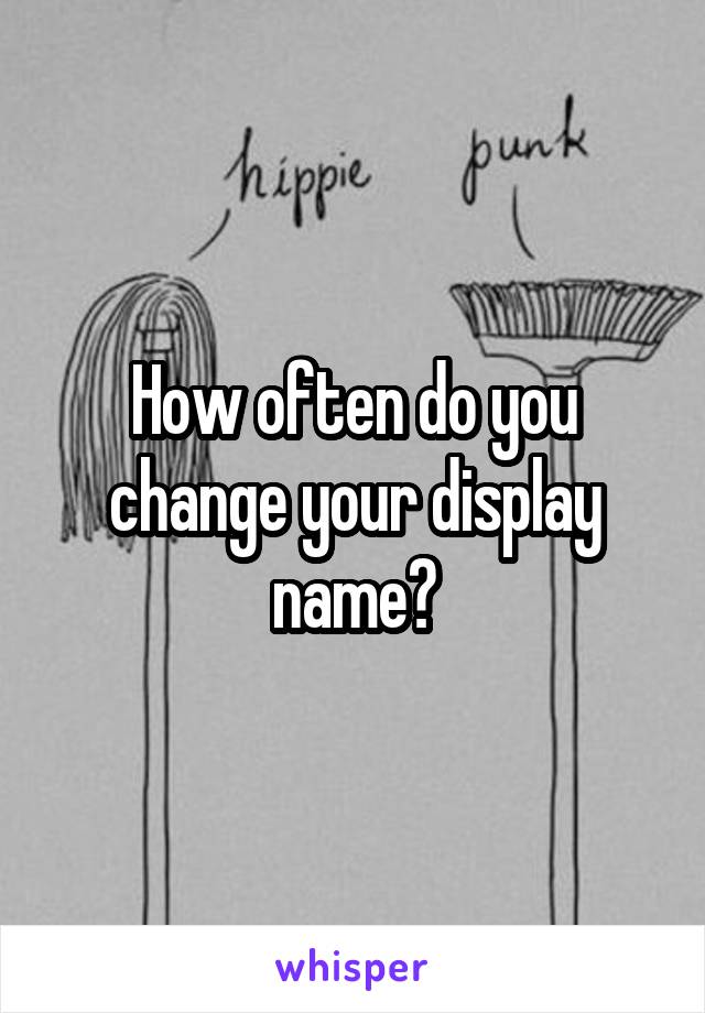 How often do you change your display name?