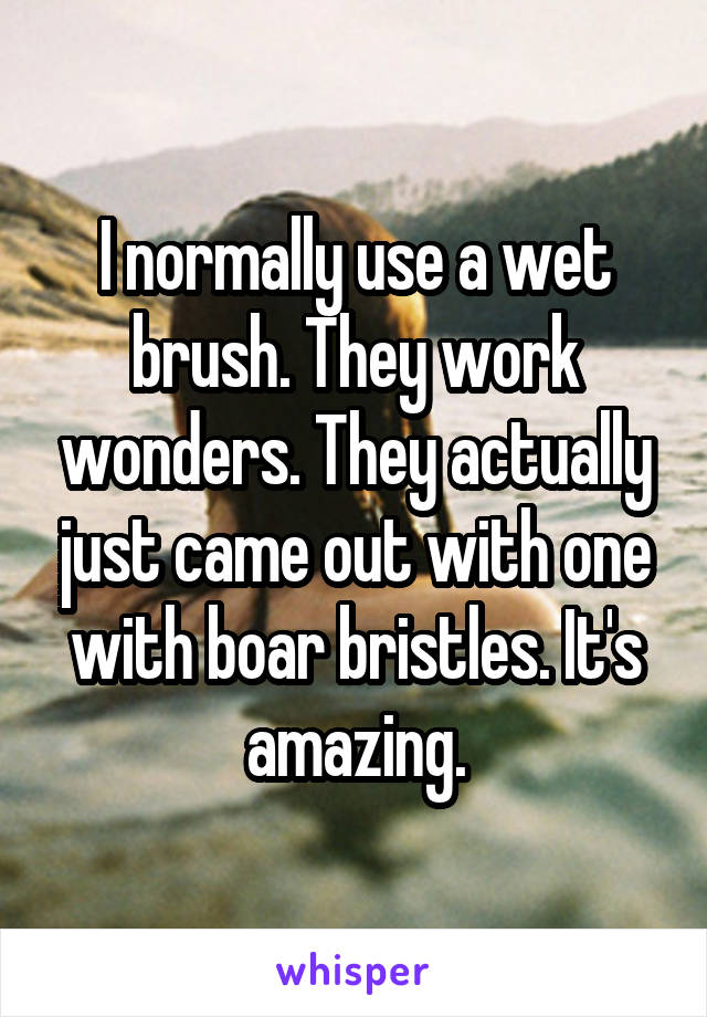 I normally use a wet brush. They work wonders. They actually just came out with one with boar bristles. It's amazing.