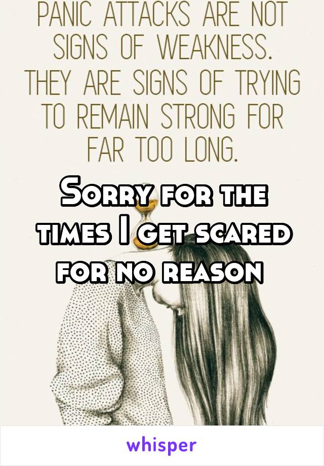 Sorry for the times I get scared for no reason 
