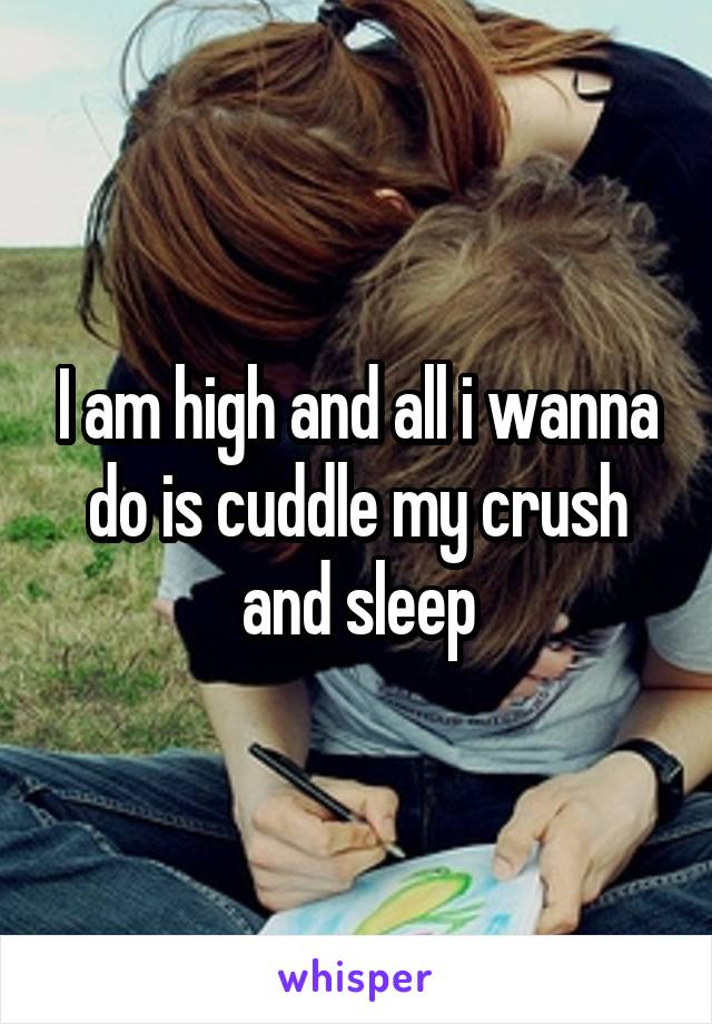 I am high and all i wanna do is cuddle my crush and sleep