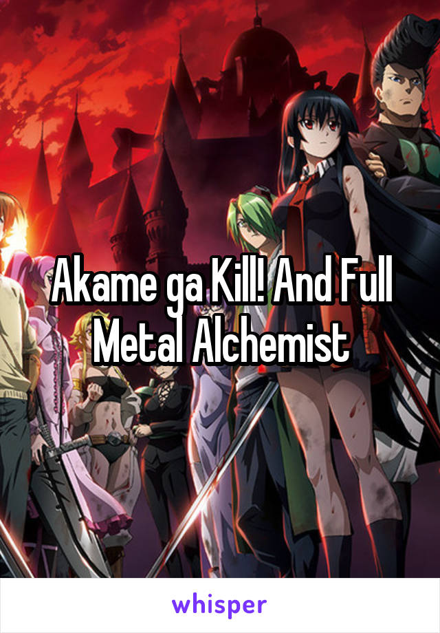 Akame ga Kill! And Full Metal Alchemist