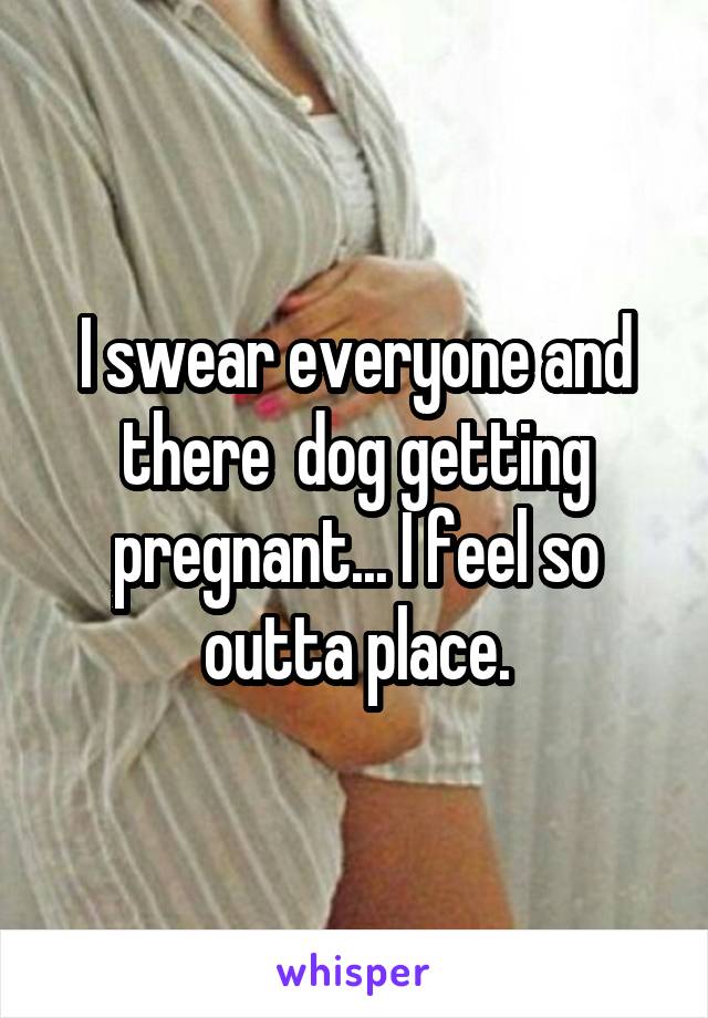 I swear everyone and there  dog getting pregnant... I feel so outta place.