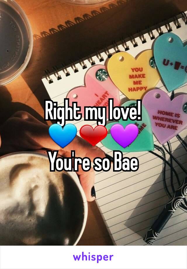 Right my love!
💙❤💜
You're so Bae
